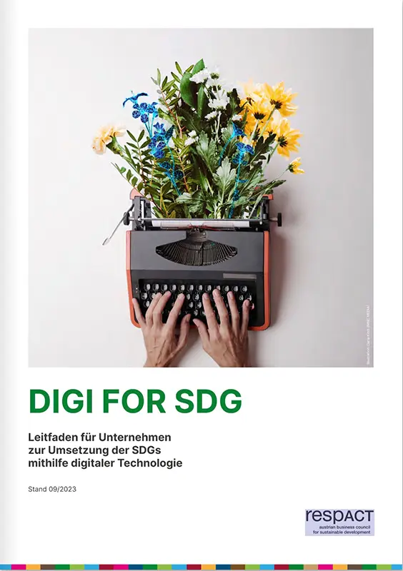 Broschüre, Hände tippen auf der Schreibmaschine, Blumen kommen raus