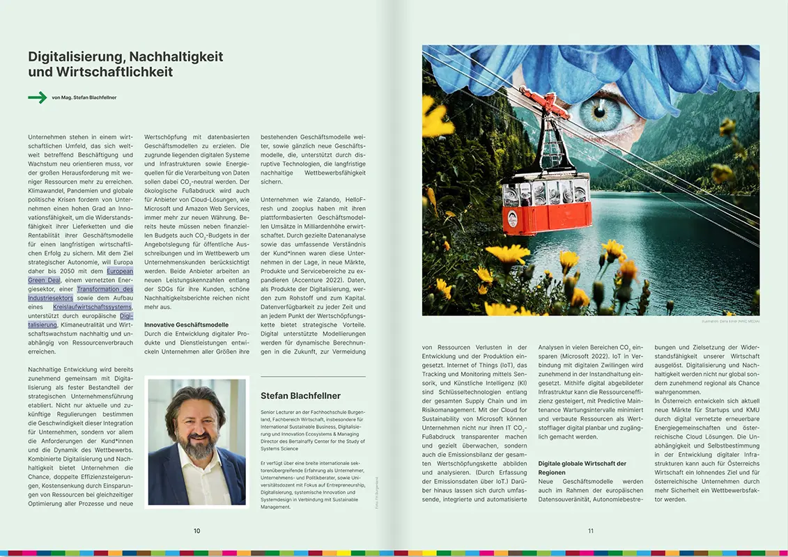 Seitenausschnitte, eine Gondel fährt über den See