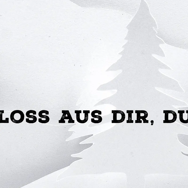 Ausschnitt aus der Waldszene mit den Worten "loss aus dir, du
